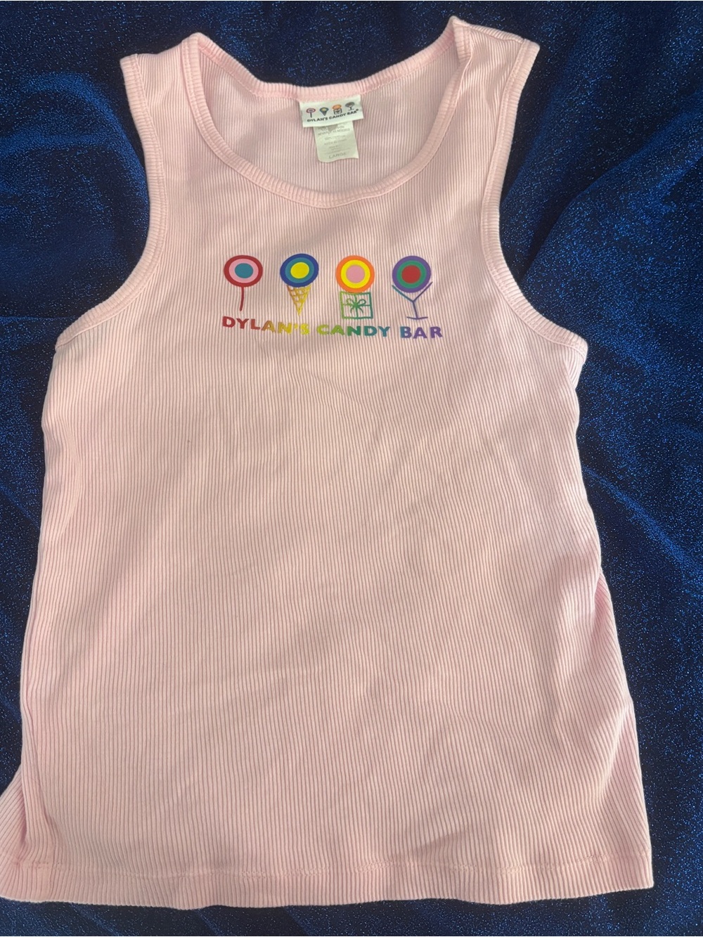 Dylan's Candy Bar Yth Rainbow Tank Pink Cotton Tank Top